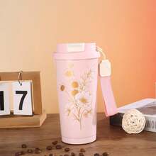 1pc 17.6oz (500ml) Coffee Travel Mug With Straw And Dual-Purpose Flip Lid, Double-Wall Vacuum Insulated Coffee Cup, Leak-Proof Thermal Tumbler, 316 Stainless Steel & Ceramic Lining, Non-Slip Handle, Heat-Resistant, Unisex, Suitable For Office, Home, School, Driving, Camping And More - Multicolor - View 14