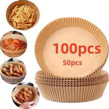 50/100 buc hârtie de copt de unică folosință pentru friteuza cu aer, hârtie de copt antiaderentă potrivită pentru coacere, prăjire, cuptor cu microunde și gătit, aplicabilă pentru Paște, Ziua Tatălui, Ziua Mamei, Crăciun și Halloween - Multicolor - Vizualizare 1