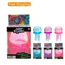 Glitter Jellyfish Squishy Fidget Toy, Soft Stress Relief Sensory Toy, Relaxing Gift For Kids Adults Home Office - 隨機3件 - 查看 2