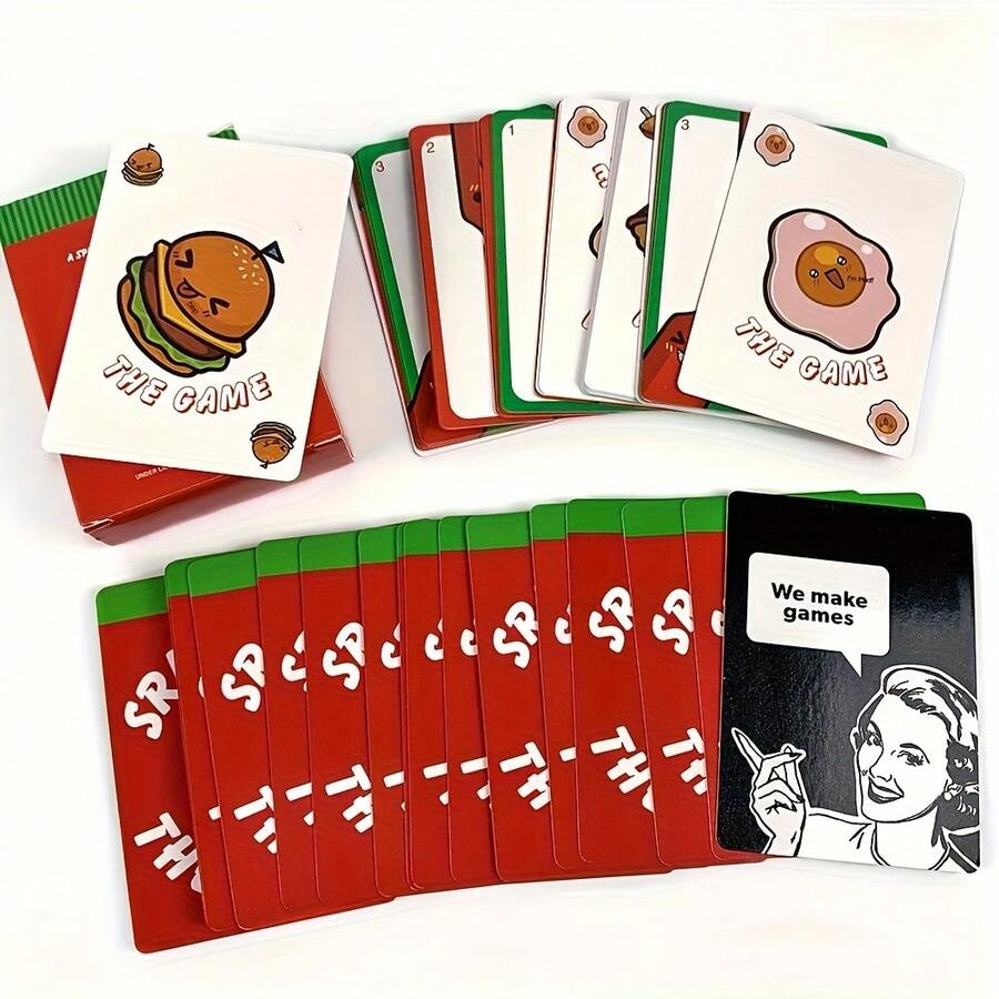 Bộ bài tương tác chủ đề đồ ăn dễ thương, bộ bài hoạt hình hình bánh mì kẹp trứng ngộ nghĩnh, trò chơi bàn cờ nhanh gọn với đầy đủ bộ bài, trò chơi giải trí nhẹ nhàng, lý tưởng cho các buổi tối chơi game, tụ họp bạn bè và bộ sưu tập trò chơi bàn cờ giải trí. - Nhiều màu - Xem 1