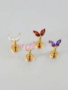1PC G23 Titanium Marquise Zirconia Lip Studs Ear Helix Helix Cartilage Helix Earrings Body Piercing Jewelry - Như thể hiện trong hình ảnh - Xem 5