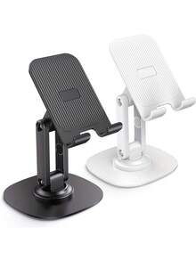 1 giá đỡ điện thoại bằng kim loại có thể gập lại, giá đỡ máy tính bảng xoay 360°, giá đỡ điện thoại để bàn có thể điều chỉnh, phù hợp với mọi loại điện thoại thông minh. - Đen 1 cái - Xem 4