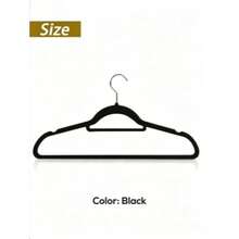 10/20 pièces Cintres de luxe en velours noir antidérapants, ultra-fins et gain de place - Crochets noirs pivotants ultra-résistants, convient pour organiser les vêtements, costumes, manteaux, cravates, chemises, jupes et pantalons - Noir - Voir 3