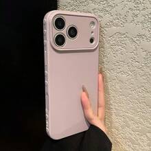 1 pieza Funda de teléfono de TPU con textura en forma de corazón lateral apta para iPhone 11 12 13 14 15 Pro Max - Morado - Ver 7