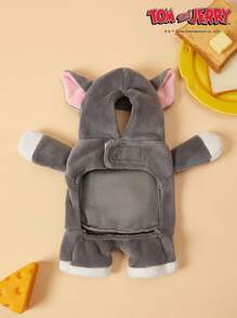 TOM & JERRY X PETSIN 1 pieza Ropa de disfraz de Tom cómoda y linda para mascotas (gatos y perros) - Gris - Ver 3
