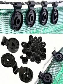 Clips para tela de sombra negra - Plástico PP duradero, múltiples tamaños, con anillos, adecuado para redes de sombra, lonas y telas de jardinería; Equipo de sombra para invernadero | Clips de red multipropósito | Clips impermeables, clips de red de sombra de plástico, clips de red de insectos, cerraduras de sombra agrícola, accesorios de tela de sombra para camping y buceo, redes de jardín y redes de pájaros - Equipo y accesorios de camping al aire libre. - A - Ver 13
