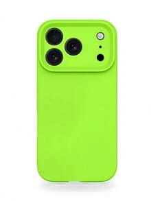 High-Quality Liquid Silicone Phone Case, Compatible With IPhone 17 Pro Max, 17 Pro, 17 Air, 17, 16, 15, 14, 13, 12, 11 Pro Max Plus, Soft Touch, Shock-Absorbing Protective Cover - Fluorescent Green - View 3