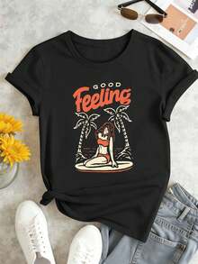 Women T-Shirts - Black - View 2