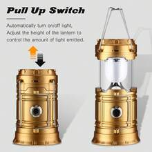 Rechargeable Camping Flashlight, Portable White LED Lamp For Indoor And Outdoor Use, USB Solar Powered Cell Phone Charger - Dorado - View 7