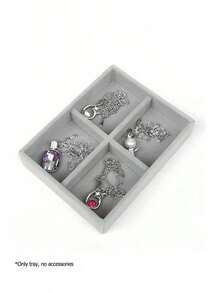 1pc Velvet Jewelry Tray For Necklace, Earrings, Bracelet, Ring, Bangle Storage - Multicolor - View 16