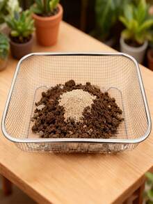 1pc Stainless Steel Garden Soil Sieve, Multi-Size Square Drainage Basket Mesh, Suitable For Soil Screening, Succulent Soil Filtration And Aquarium Substrate Filtering, Ideal For Gardening Enthusiasts, Potting Soil Screening, Compost Sifting, Sand And Gravel Separation, Indoor And Outdoor Plant Care Tool, Farmhouse Garden Accessory, Multi-Purpose Household Sieve For Seed Sorting, Pet Bedding Cleaning - One Size - View 6