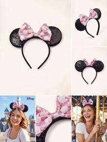 Disney 1 chiếc băng đô tai chuột Minnie hoạt hình với nơ chấm bi đỏ trang trí, thích hợp cho các bữa tiệc và lễ hội hóa trang, quà tặng Ngày của Mẹ/Ngày Valentine. - Nhiều màu - Xem 10