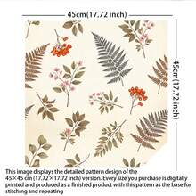 Retro Warm-Toned Botanical Leaf PVC Wall Sticker, Minimalist Wabi-Sabi Style Home Wall Decor - 60042+XHQZ - View 9