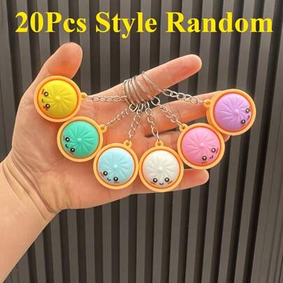 Gift For Her/Him 20pcs Give Her/Him A Keychain Set, Cute Dumpling Keychains In Bulk, Suitable For Classroom Prizes, Gift Bag Fillers, Steamed Bun And Dumpling Keychainssories With A Steamer, Birthday And Mother's Day Gifts, Treasure Box Prizes