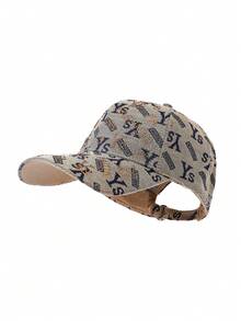 1pc Y2K Style Vintage Baseball Cap, Letter Pattern, Women's Accessory, Summer Golf Hat, Dad Hat, Adjustable, Classic Low Profile Solid Color Cap, Outdoor Sun Hat, Unisex Fashion Casual American Style Denim Hat, Perfect Gift Choice, Wide Brim Snapback Cap Suitable For Daily Casual Wear Men And Women - Baseball Cap - View 4