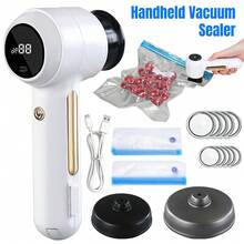 Handheld Vacuum Sealer USB Rechargeable, Mini Portable Food Vacuum Pump With LCD Display Electric Air Sealer For Kitchen Food Preservation - White - View 1