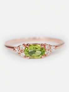 1 chiếc nhẫn đá Cubic Zirconia sang trọng, phù hợp cho nữ, lý tưởng cho đám cưới, lễ đính hôn, tiệc kỷ niệm, quà tặng ngày Valentine. - 2 # - Xem 2
