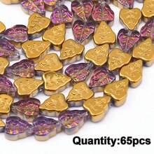 Approx. 65pcs Colorful Maple Leaf Shaped Glass Beads, DIY Jewelry Making Supplies, Spacer Beads - Maple Leaf Beads - View 16