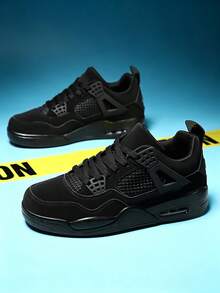 Men's Fashion Mid-Top Athletic Sneakers, Dual-Use, Performance Sneakers, Iconic Design Shoes - Mèo đen - Xem 6