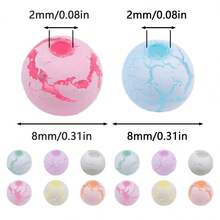 100 hạt acrylic tròn nứt, vật liệu làm đồ trang sức thủ công DIY - Hạt cườm bị nứt - Xem 5