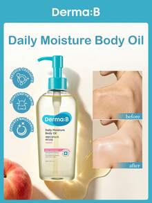 Derma:B Daily Moisturizing Body Oil - Fresh Peach Scent - Lightweight Non-Greasy Nourishing Formula - Nourishes Skin For Soft, Radiant Complexion - 200ml - Peach Flavor - View 1