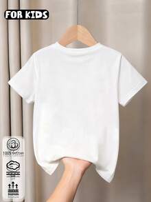 Süßes Enten-Muster Mädchen Kurzarm T-Shirt, Sommerspaß mit lässigem Rundausschnitt und bequemem Design - Weiss - Übersicht 5
