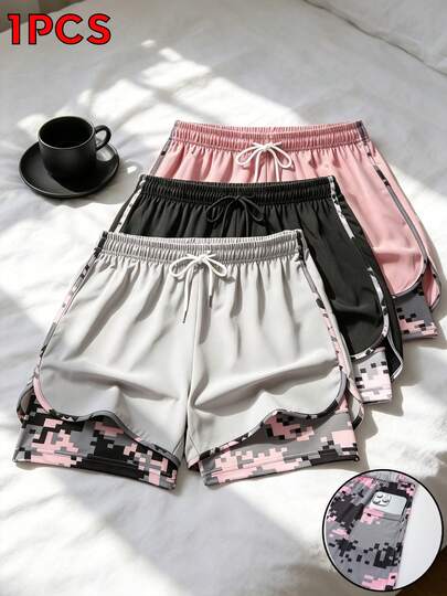 Summer Women's Sports And Leisure Shorts With Elastic Drawstring Waist, Comfortable And Cool, Breathable For Outdoor Sports And Fitness, Hot Pants For Wearing Outside