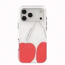 Funda de teléfono de lujo Y2K a cuadros azul cereza para iPhone 17 16 15 14 13 12 11 Air Pro Max Plus de doble capa SWAG - Rojo - Ver 3