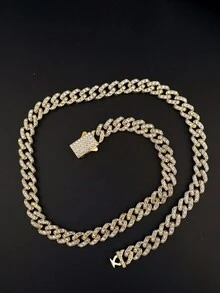 1 pièce Collier pendentif Vierge Marie mère de style hip hop rock punk plaqué or 14 carats pour hommes et femmes, chaîne cubaine épaisse - Le collier de la Vierge Marie - Voir 9