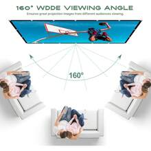 Màn chiếu 100 inch, có thể giặt và gấp gọn, chống nhăn, di động, thích hợp cho rạp chiếu phim tại nhà, sử dụng ngoài trời và trong nhà, hỗ trợ chiếu hai mặt (có móc treo). - Xem 8