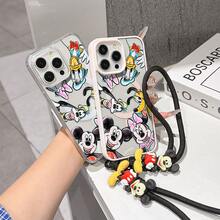 This Disney Mickey Mouse Lanyard Phone Case Is Fully Covered In TPU Material, Features Strong Magnetic Closure, Is Shockproof And Lightweight, And Is Compatible With IPhone17/16/11/13/15/15 Plus/15 Pro/15 Pro Max/12/14 Pro Max/11 Pro Max/12 Pro/12 Pro Max/13. This Phone Case Is A Popular Birthday Gift Or Business Gift Choice; It Is Durable, Stain- And Fingerprint Resistant, And Suitable For Both Men And Women. The Set Also Includes A Mickey Mouse Phone Case And A Mickey Mouse Plush Bracelet, Making It A Perfect Gift For Friends And Family. This Stylish Phone Case Is Fun, Lightweight, And Durable. IPhone17 Pro Max Phone Case, Minnie Mouse Phone Case. - Clear - View 4