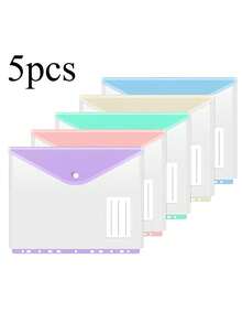 10pcs A4 Size High Capacity Binder Folders, With 11-Hole Loose Leaf Rings, Made Of Modern PP Material, Expandable Button And Label Pocket, Suitable For School, Home, Office, Attendance, Travel - Portable Design, Back To School, Study Supplies - Sets - View 15