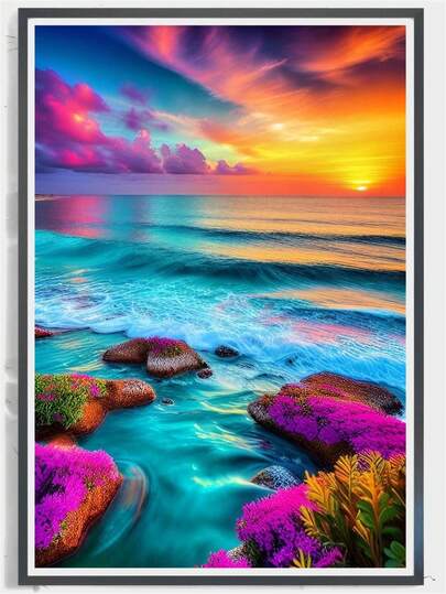 1 Set Diamond Art Landscape Pattern, 5D Diamond Painting Cross Stitch Kit, Gift Diamond Embroidery Mosaic, Suitable For Adult Beginner Stress Relief Handcraft Diamond, Round Full Diamond Diamond Art Set, Dot Diamond DIY, Birthday Gift, Ideal For Home Decor And Wall Decoration