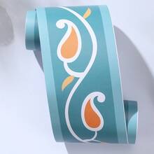 Self-Adhesive Ceramic Tile Trim Sticker, Decorative Wall Border For Kitchen, Bathroom, Waterproof Baseboard - Orange Leaves and White Branches - View 4