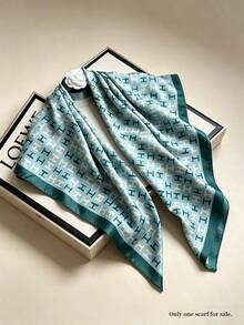 Khăn choàng thời trang họa tiết chữ H màu xanh dương và xanh lá cây, phù hợp cho phụ nữ công sở sử dụng hàng ngày. - Màu xanh lam - Xem 8