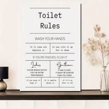 Single Toilet Rules Artwork - Digital Prints For The Bathroom - Wall Decor For Restrooms - Home Printable Art - Unframed Bathroom Prints - Cartoon - View 3