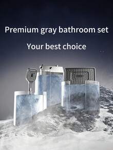 Shower System Thermostatic, 4-Function Piano Key Wall-Mounted Shower Set, With Shower Head, 4 Function Hand Shower(Grey) - Black - View 8