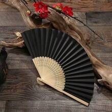 Quạt giấy gấp dùng cho đám cưới/tiệc tùng (50/10/1 chiếc) - trắng - Xem 5