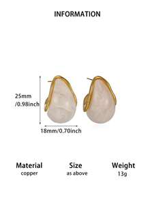1Pair New Arrival Retro Simple Elegant Green Resin Stud Earrings For Women Fashion Cute Geometry Jewelry Accessories Gifts - Multicolor - View 10