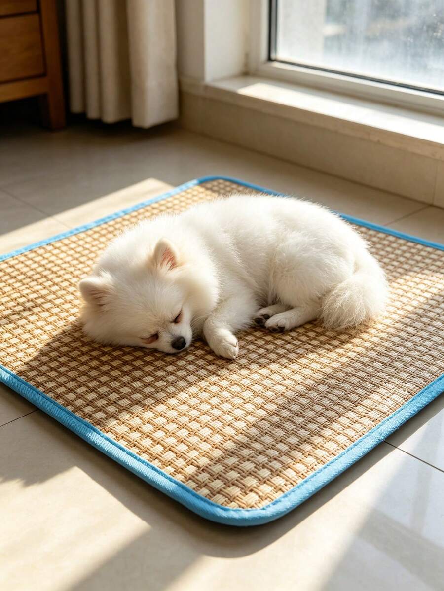 1 tấm thảm làm mát cho mèo, đệm ngủ cho thú cưng, thiết kế kẻ caro tối giản. - Nhiều màu - Xem 1