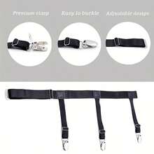 2pcs Adjustable Elastic Shirt Stay Straps For Men - Non-Slip Buckle Design, Easy To Use - Suitable For Daily Wear, Outdoor Activities, Weddings, Parties, And As Autumn/Winter Halloween Costume Accessories. Fits Teens, Young Adults, And Men For Casual, Outdoor, Sports, Vacation, Graduation Gifts, Birthday Gifts, And Everyday Wear. - Multicolor - View 9