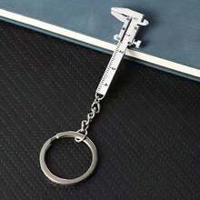 Silver Fashion Mini Vernier Caliper Keychain, Zinc Alloy 3D Moving Precision Micro Pocket Vernier Caliper Key Ring, Car Key Fob, Caliper Size Measurement - Vernier Caliper Keychain - View 6