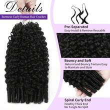 MENALUE Mother's Day Gift Raw Burmese Curly Human Hair Crochet 22 Inch 120g Knotless Pre-Separated Crochet 3c4a Water Curly Jerry Curly Hair Lightweight Reusable Virgin Hair Extensions For Women , Like Wedding,Makeup,Lashes, Dates, And Theme Parties And So On Pelucas De Cabello Humano Human Hair Wigs Glueless Human Hair Wig For Natural Hair Colors Of Women ,Peluca De Cabello Humano,Human Hair,Wigs Human Hair,Wig,Christmas,Stocking Stuffers,Christmas Gifts,Hair, Maquillaje,Christmas Decrotions Gifts,Hair Stuff,Hair Accerssories,Suitable For Parties, Daily Use, Schools, Birthday Banquets And Other Occasions.Body Wave Yaki Straight Ocean Wavehuman Hair Wig Kpop Demon Hunters 9am Hair Store Human Hair Bob Wig Human Hair Human Hair Weft Real Hair Extensions Clip In Hair Weft Keratin Bond Hair Weft Seamless Hair Weft Christmas Hair Holiday Hair Extensions Festive Hair Pieces Christmas Glitter Hair Xmas Hair AccessoriesHuman Hair Weft - Crimson Red Bouncy Wave.Your 2026 Beauty Glow-Up Awaits. - Burmese Curly Human Hair Crochet - 查看 3