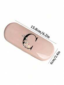 Hard Eyeglass Case With A-Z Letter & Pink Daisy Flower Print, Portable Protective Eyewear Case, Waterproof Dustproof Glasses Storage Box, Suitable For Students Daily Use, Mother's Day Gift, Fits Regular Glasses And Fashion Glasses - Multicolor - View 9