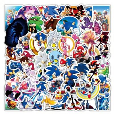1 bộ/100 miếng dán Sonic The Hedgehog, hình dán hoạt hình anime không trùng lặp, chống thấm nước, dùng cho laptop, điện thoại, bình nước, ván trượt, hành lý, xe máy, quà tặng cho trẻ em và thanh thiếu niên, trang trí sổ lưu niệm DIY.