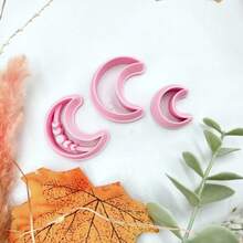Celestial Moon Lerutstansar Set, Boho Halvmåne Polymerlera Formar, Med Förskurna Hål, För Häxiga & Mystiska Örhängen, Gotisk Smyckestillverkning - Rosa - Visa 11