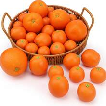 Artificial Oranges, Plastic-Look Oranges, Artificial Oranges, Decorative Fruit Trays, Suitable For Furniture Decoration, Kitchen Decoration, Window Displays, And Photography Props. - Orange-6pcs - View 2