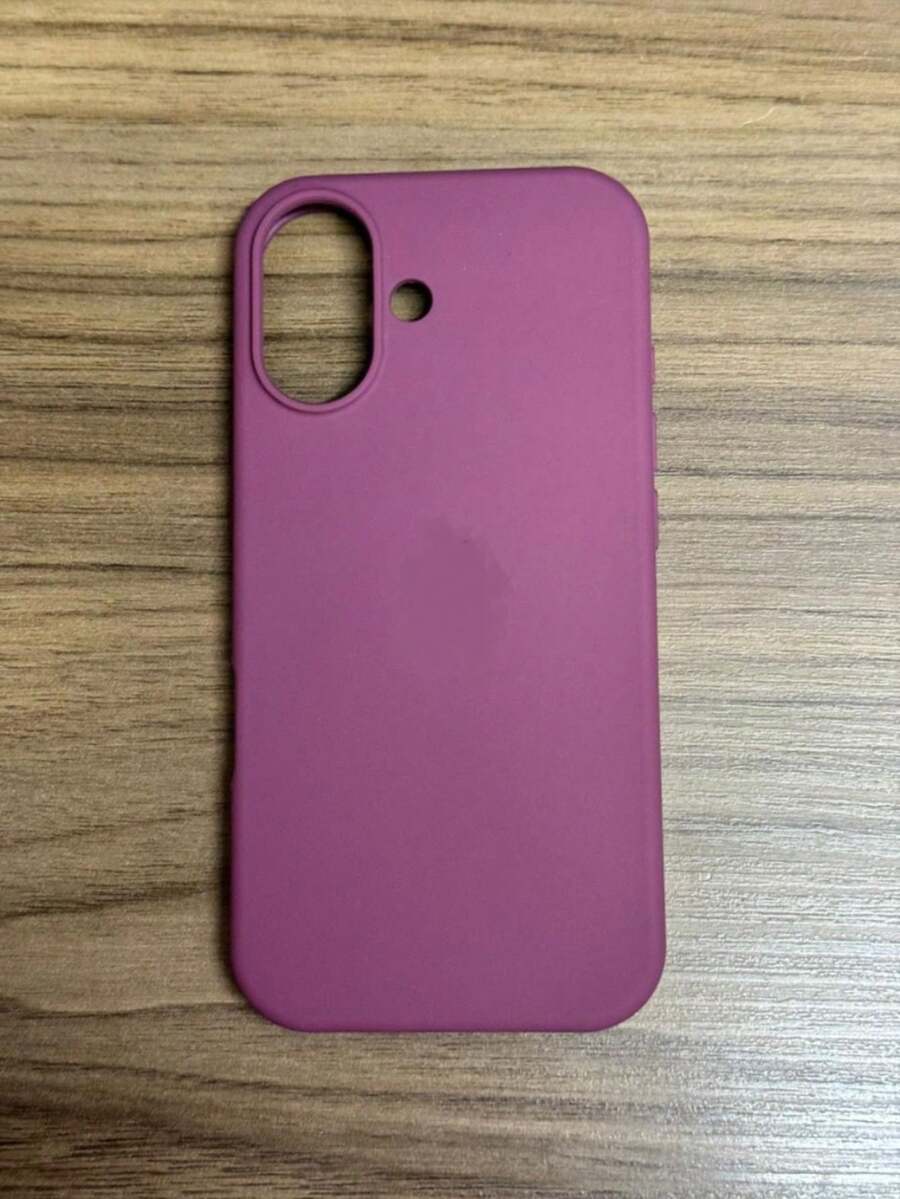 Premium Velvety Silicone Phone Case IP17 Open Camera Protective Case With Apple Logo - Purple - View 1