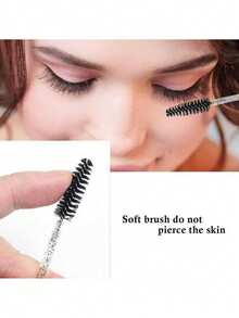 Bộ quà tặng 500/100/50 chiếc gồm: Cọ chải mi, lược chải mi, cọ chải lông mày dùng một lần có thể uốn cong, cọ nối mi, cọ chải lông mày, cọ thoa dầu thầu dầu (Màu hồng pha lê). - Nhiều màu - Xem 3