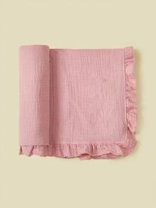 1pc Infant Ruffled Lightweight Blanket, Washable Soft Blanket For Stroller, Essential Baby Supplies For Spring/Summer - Multicolor - View 3